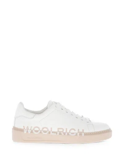 Woolrich Logo-print Lace-up Sneakers In White