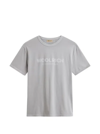 Woolrich Logo-print T-shirt In Gray
