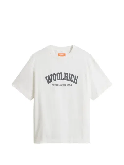 Woolrich Kids' Logo-print T-shirt In White