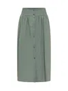 Woolrich Long Cotton Skirt In Green