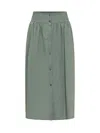 Woolrich Long Cotton Skirt In Green
