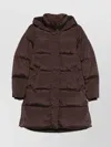 Woolrich Mid-thigh Length Quilted Jacket In Brown