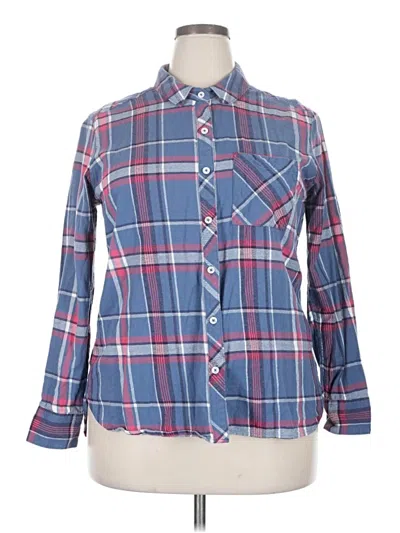 Pre-owned Woolrich Long Sleeve Button Down Shirt In Blue