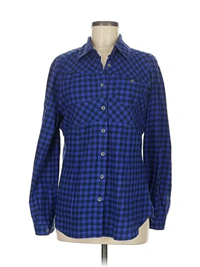 Pre-owned Woolrich Long Sleeve Button Down Shirt In Blue