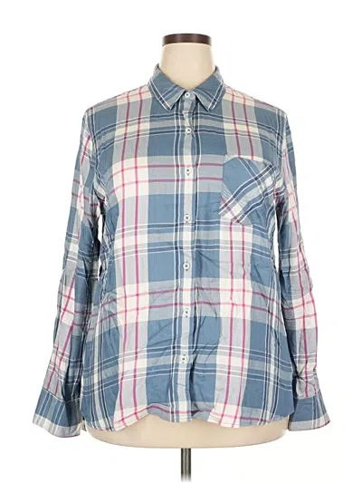 Pre-owned Woolrich Long Sleeve Button Down Shirt In Blue