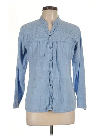 Pre-owned Woolrich Long Sleeve Button Down Shirt In Blue