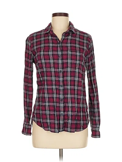 Pre-owned Woolrich Long Sleeve Button Down Shirt In Burgundy