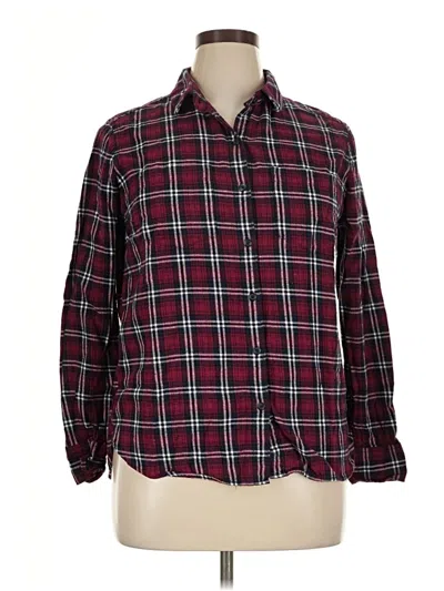 Pre-owned Woolrich Long Sleeve Button Down Shirt In Burgundy