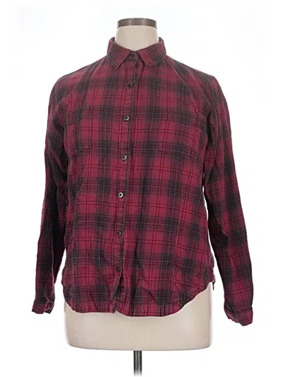 Pre-owned Woolrich Long Sleeve Button Down Shirt In Burgundy