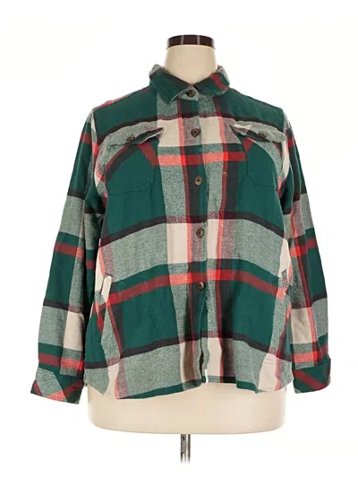 Pre-owned Woolrich Long Sleeve Button Down Shirt In Green