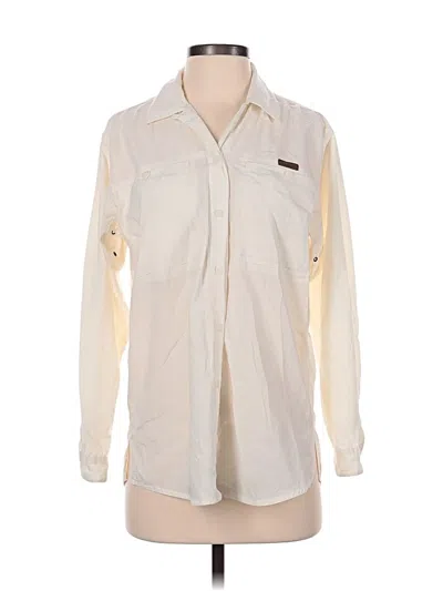 Pre-owned Woolrich Long Sleeve Button Down Shirt In Ivory