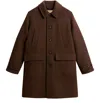 Woolrich Long Sleeve Coat In Brown