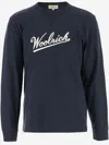 Woolrich Ribbed Crew Neck Sweatshirt With Long Sleeves In Blue