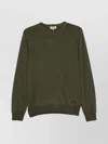 Woolrich Long Sleeve Crew Neck Sweater With Ribbed Hem In Green