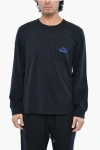 Woolrich Long Sleeve Crew-neck T-shirt With Breast Pocket In Black