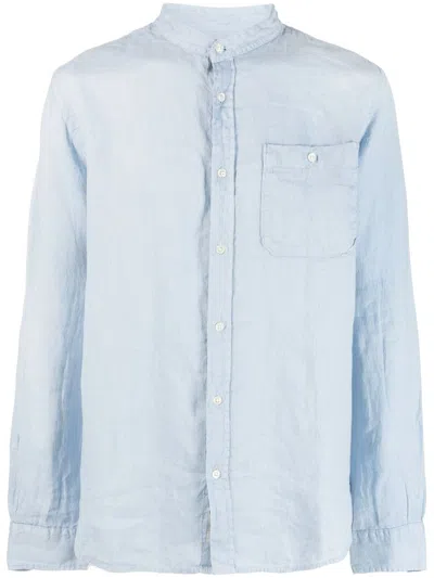 Woolrich Linen Shirt Gd Button-down Collar In Multi