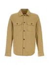 Woolrich Linen Blend Safari Overshirt Gd In Brown