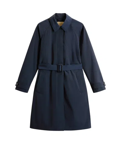 Woolrich Long Sleeve Windbreaker In Blue