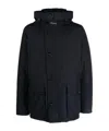 Woolrich Classic Hooded Coat With Front Button Closure In Black