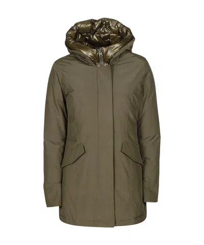 Woolrich Long-sleeved Cotton Clothes In Green