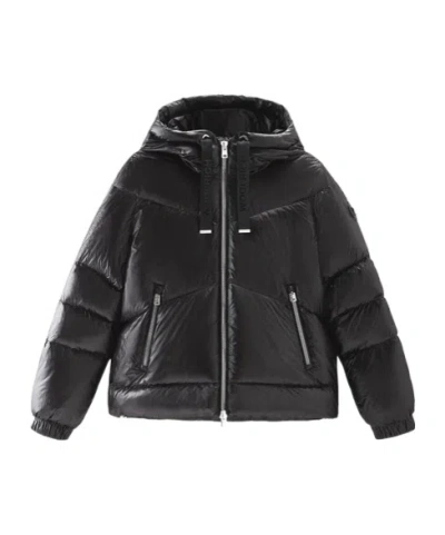 Woolrich Nylon Down Jacket In Black