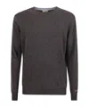 Woolrich Classic Brown Wool Crew Neck Sweater In Gray