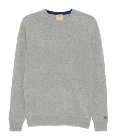 Woolrich Long-sleeved Crewneck Jumper In Gray