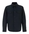 Woolrich Long-sleeved Curved Hem Overshirt In Black