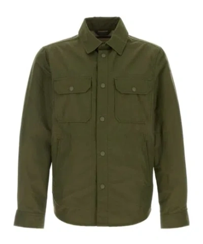 WOOLRICH WOOLRICH LONG-SLEEVED CURVED HEM OVERSHIRT