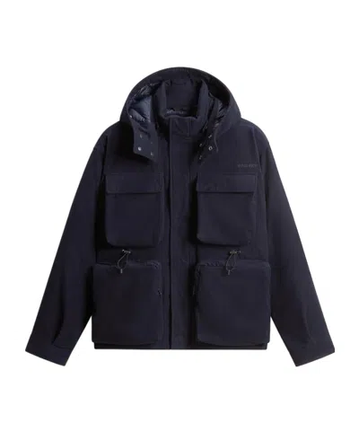 Woolrich Long-sleeved Down Jacket In Black