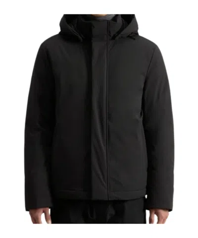 Woolrich Long-sleeved Down Jacket In Black