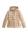 Woolrich Long-sleeved Down Jacket In Nude