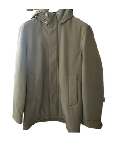 Woolrich Long Sleeved Hooded Buttoned Coat In Multi