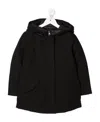 Woolrich Kids Cappotto Con Cappuccio In Black