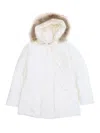 Woolrich Long-sleeved Hooded Jacket In Mkc Milky Cream