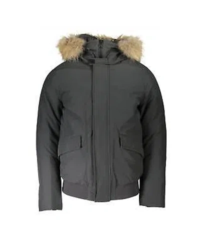 Pre-owned Woolrich Long-sleeved Hooded Jacket With Removable Fur And Logo - Jackets - In Grey