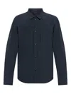 Woolrich Overshirt With Chest And Front Zip Pockets In Blue