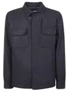 Woolrich Long-sleeved Straight Hem Shirt In Blue