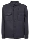Woolrich Long-sleeved Straight Hem Shirt In Blue