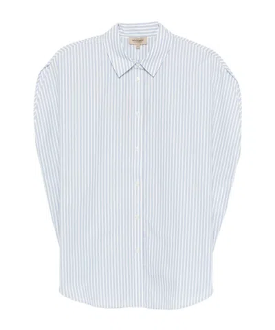 Woolrich Long Sleeved Striped Shirt In Blue