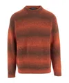 Woolrich Stretch Wool Blend Sweater With Shades In Brown