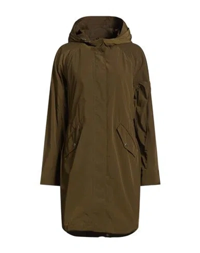 Woolrich Long Summer Parka Woman Overcoat & Trench Coat Military Green Size M Polyester In Brown