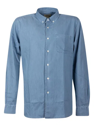 Woolrich Long-sleeve Button-up Relaxed Fit Shirt In Blue