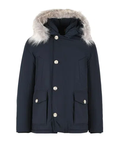 Woolrich Cotton Blend Padded Parka In Animal Print