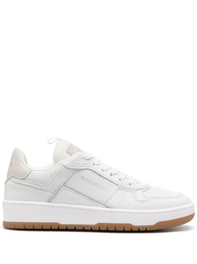 Woolrich Logo-print Leather Sneakers In White
