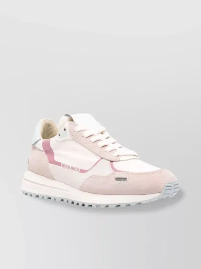 Woolrich Low Top Sneakers Contrasting Panels In Beige