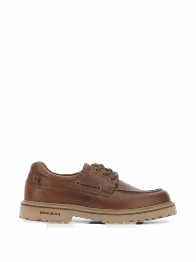 Woolrich Lug-sole Boat Shoes In Brown