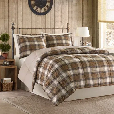 Woolrich Lumberjack Classic Quilting Soft And Cozy Solid Reverse Down Alternative Comforter Set In Multi