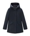 Woolrich Artic Parka Jacket Woman Puffer Midnight Blue Size L Cotton In Blue