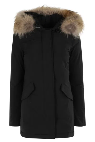 Woolrich Luxury Arctic Raccoon Parka In Black